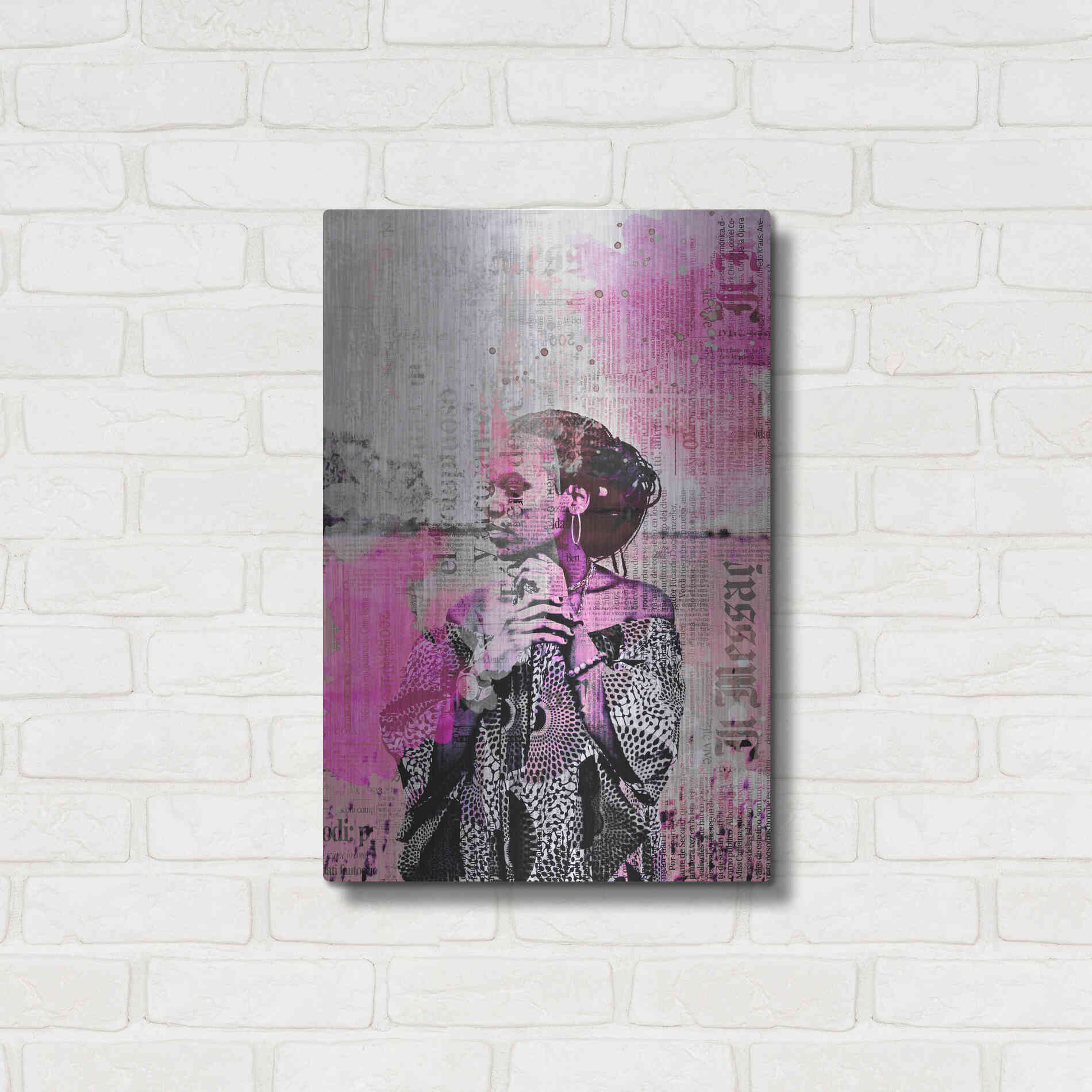 Luxe Metal Art 'Los Angeles City Girl Pink' by Andrea Haase, Metal Wall At,16x24