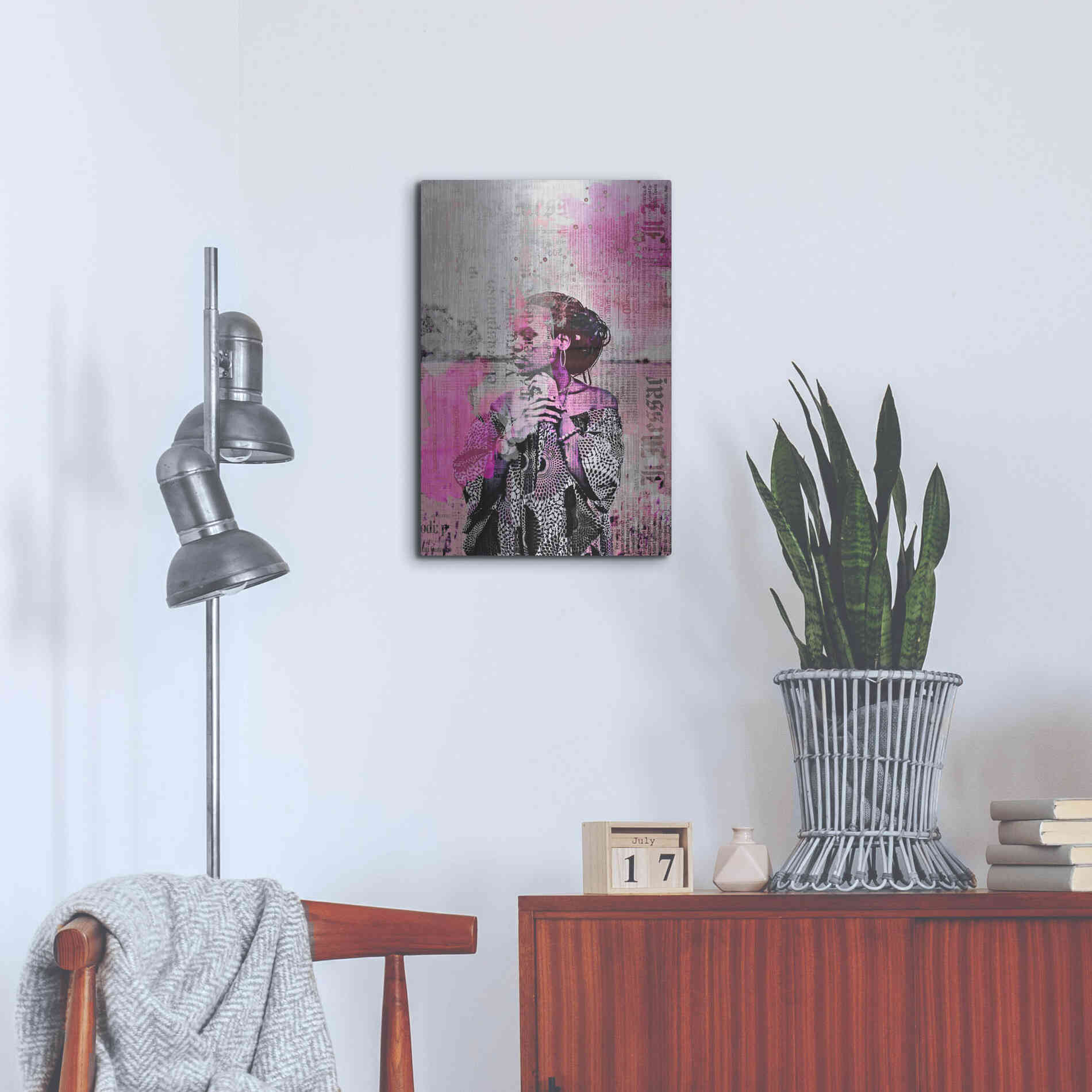 Luxe Metal Art 'Los Angeles City Girl Pink' by Andrea Haase, Metal Wall At,16x24