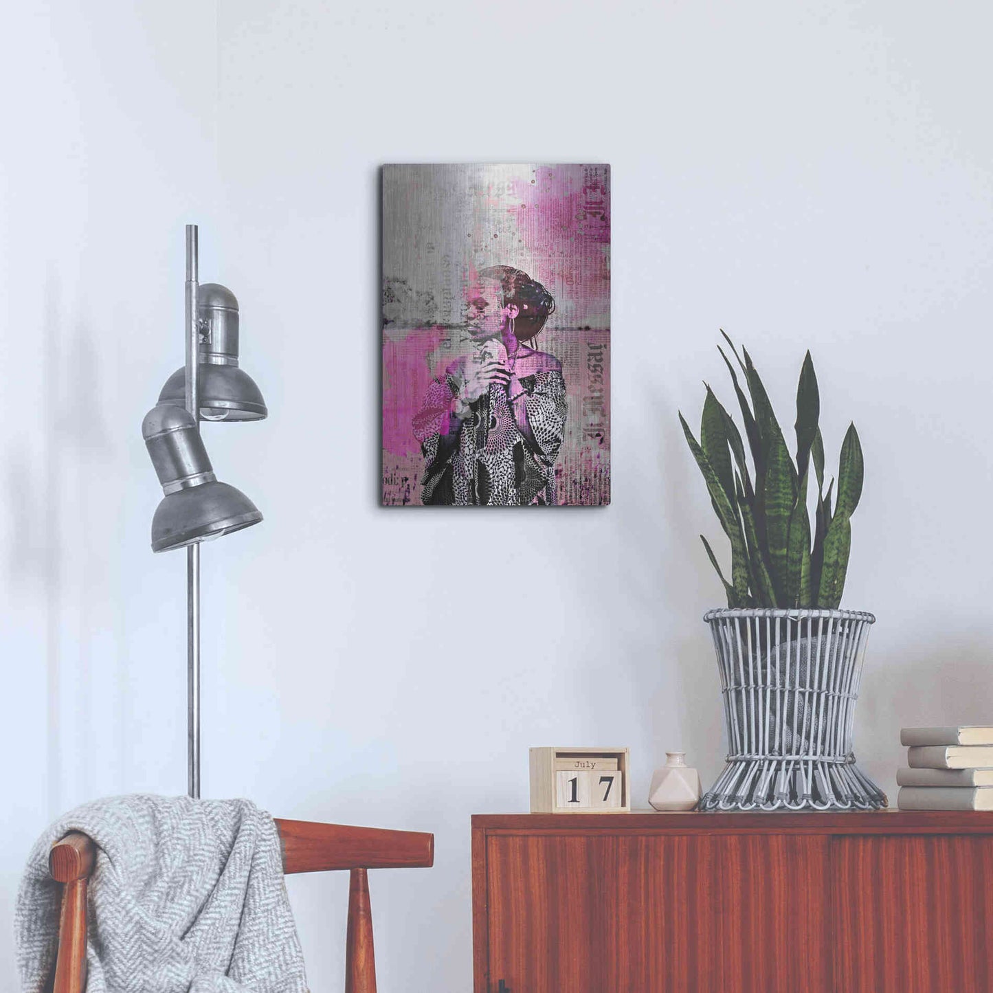 Luxe Metal Art 'Los Angeles City Girl Pink' by Andrea Haase, Metal Wall At,16x24