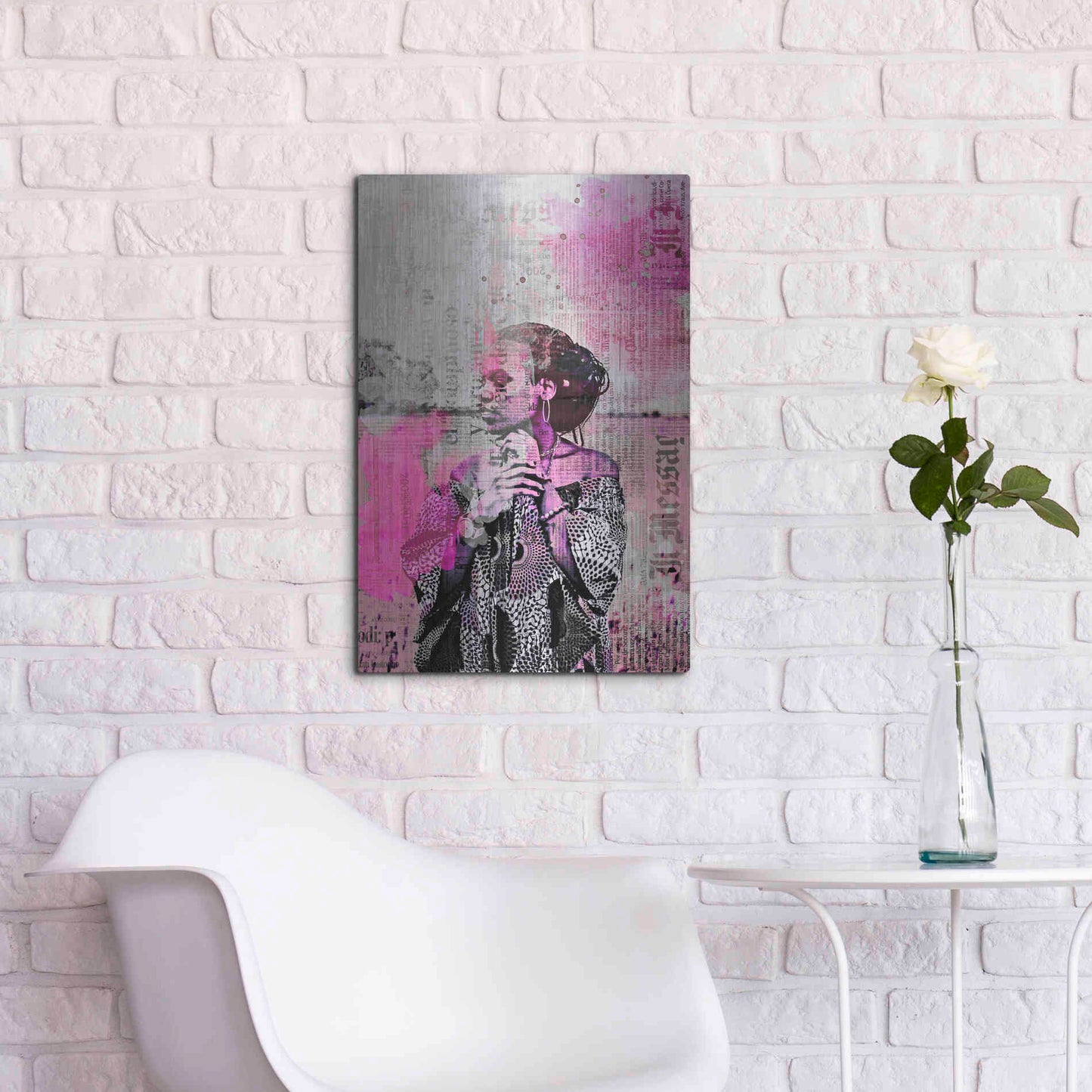 Luxe Metal Art 'Los Angeles City Girl Pink' by Andrea Haase, Metal Wall At,16x24