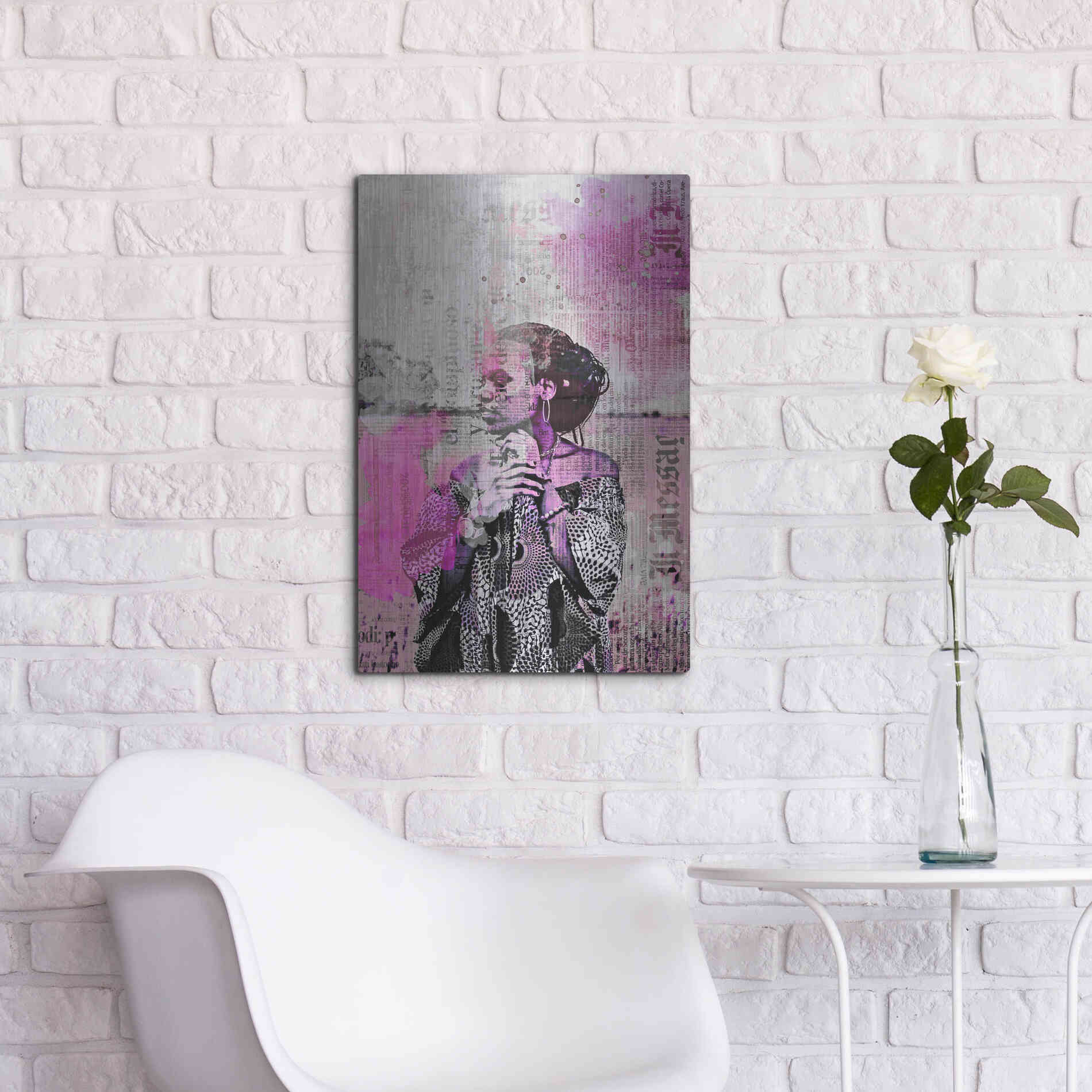 Luxe Metal Art 'Los Angeles City Girl Pink' by Andrea Haase, Metal Wall At,16x24