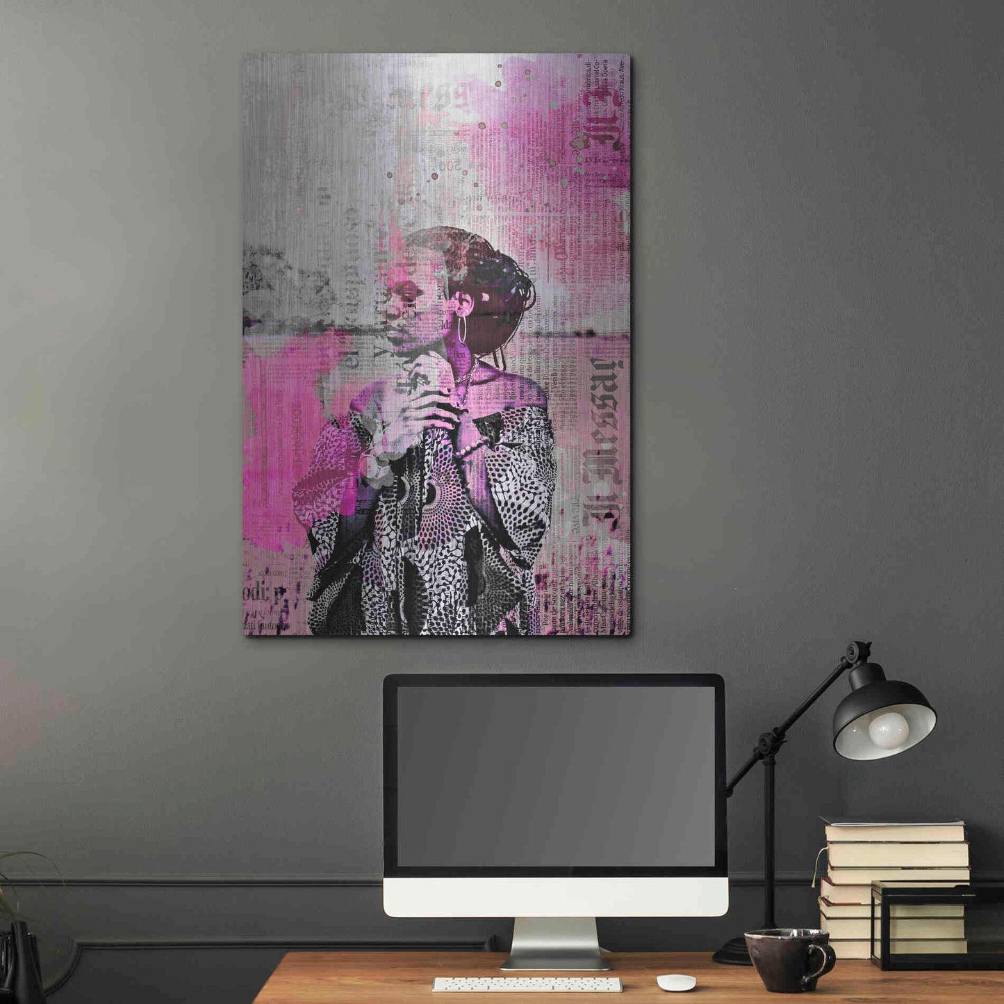 Luxe Metal Art 'Los Angeles City Girl Pink' by Andrea Haase, Metal Wall At,24x36