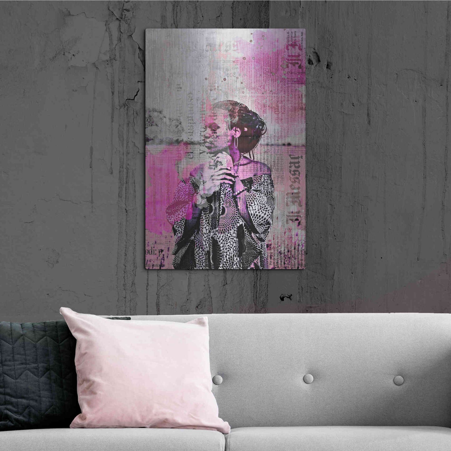 Luxe Metal Art 'Los Angeles City Girl Pink' by Andrea Haase, Metal Wall At,24x36