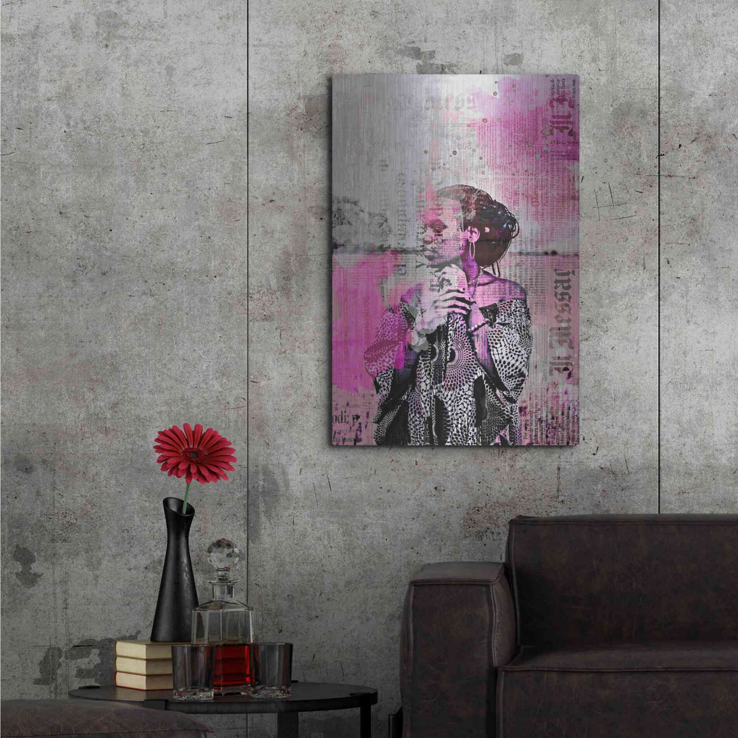 Luxe Metal Art 'Los Angeles City Girl Pink' by Andrea Haase, Metal Wall At,24x36