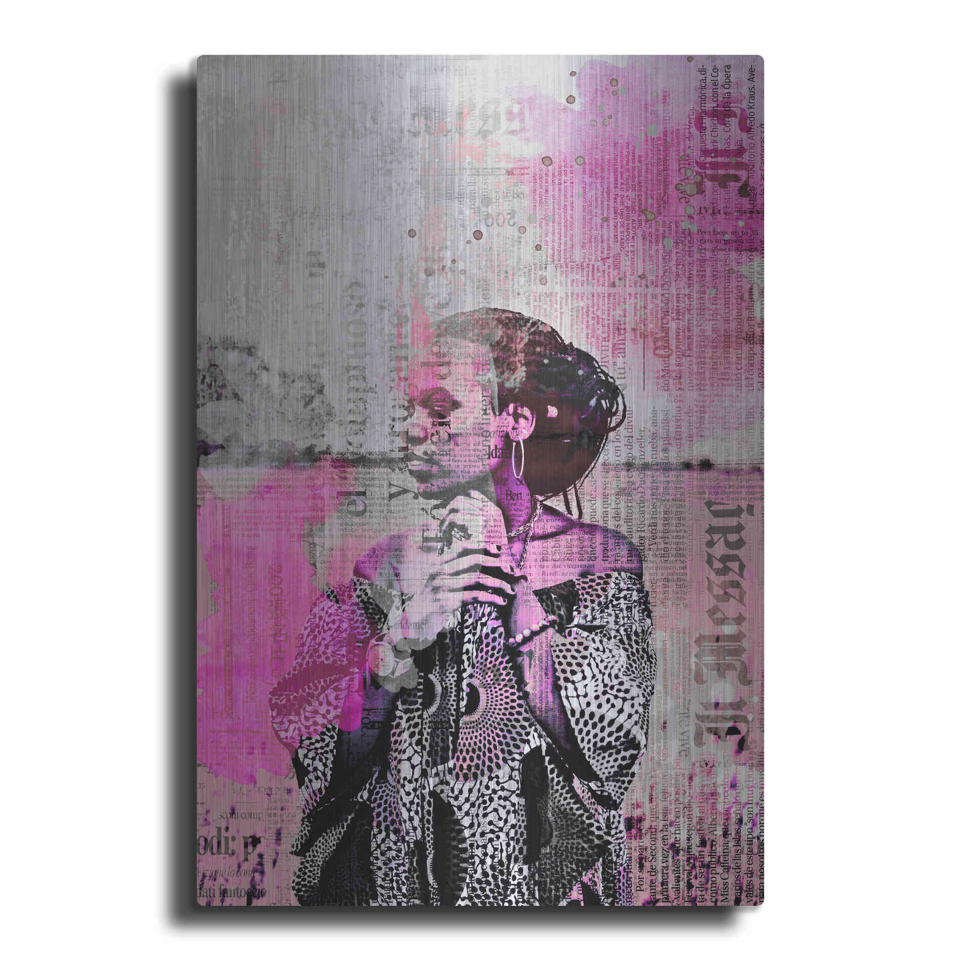 Luxe Metal Art 'Los Angeles City Girl Pink' by Andrea Haase, Metal Wall At