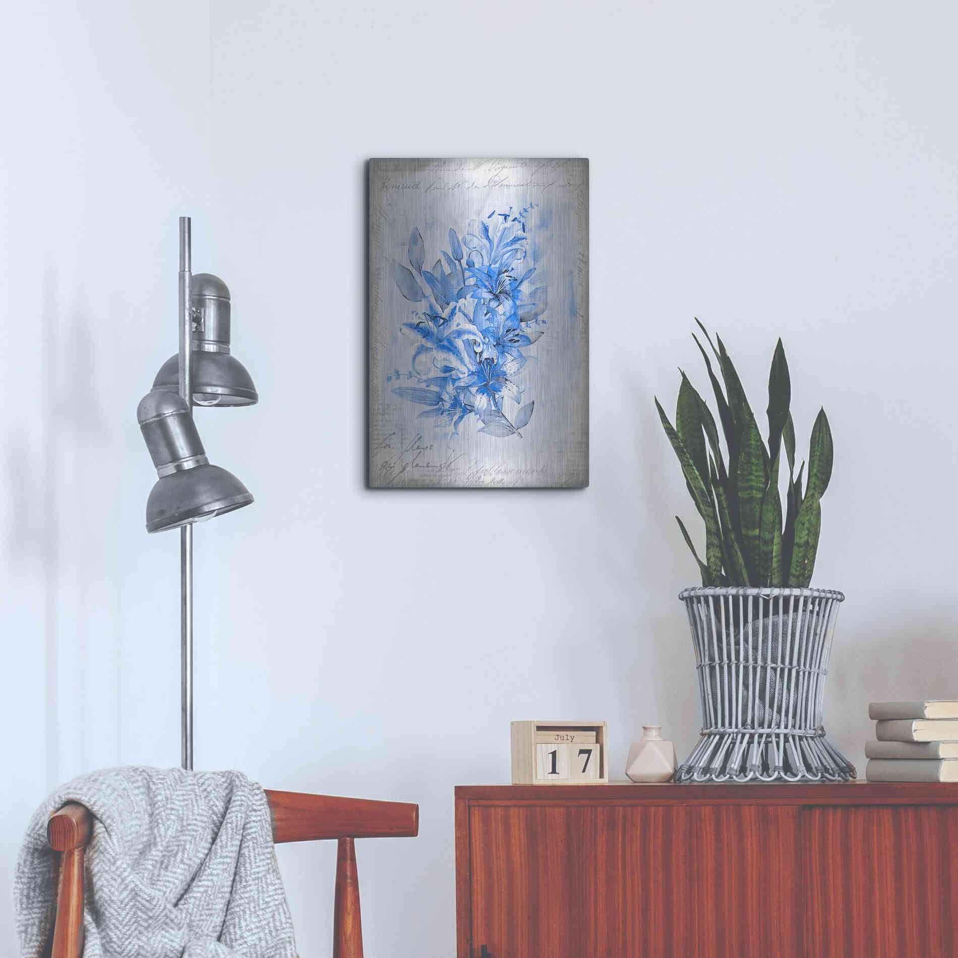 Luxe Metal Art 'Blue Summer Dream' by Andrea Haase, Metal Wall At,16x24