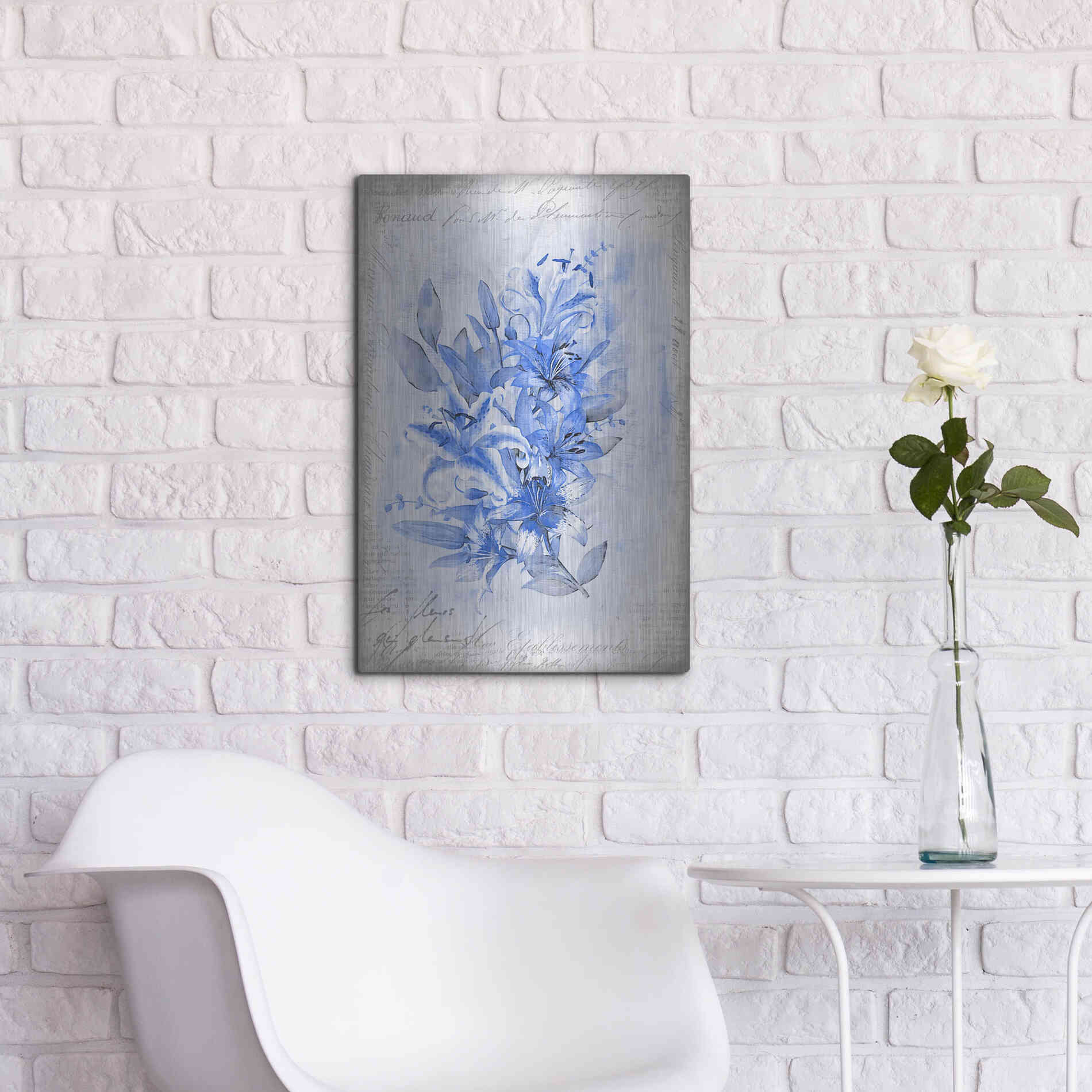 Luxe Metal Art 'Blue Summer Dream' by Andrea Haase, Metal Wall At,16x24