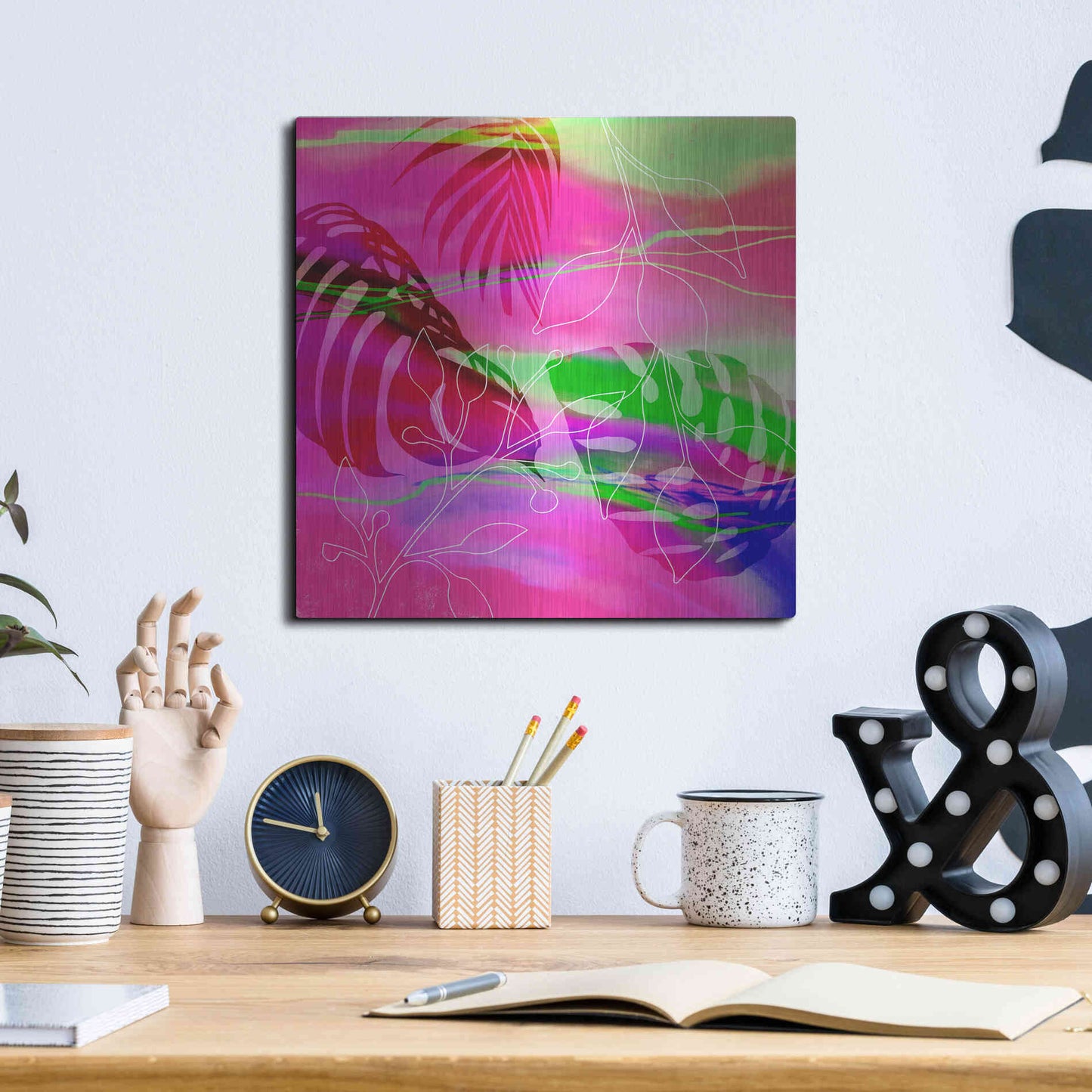 Luxe Metal Art 'Tropical Vibe' by Andrea Haase, Metal Wall At,12x12