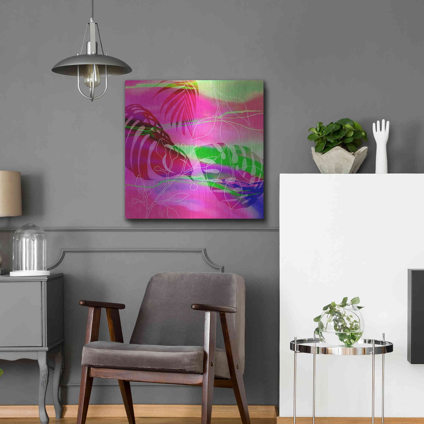 Luxe Metal Art 'Tropical Vibe' by Andrea Haase, Metal Wall At,24x24