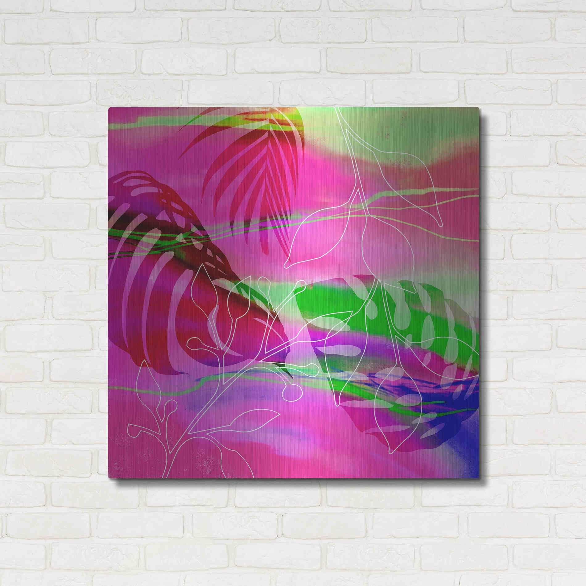 Luxe Metal Art 'Tropical Vibe' by Andrea Haase, Metal Wall At,36x36