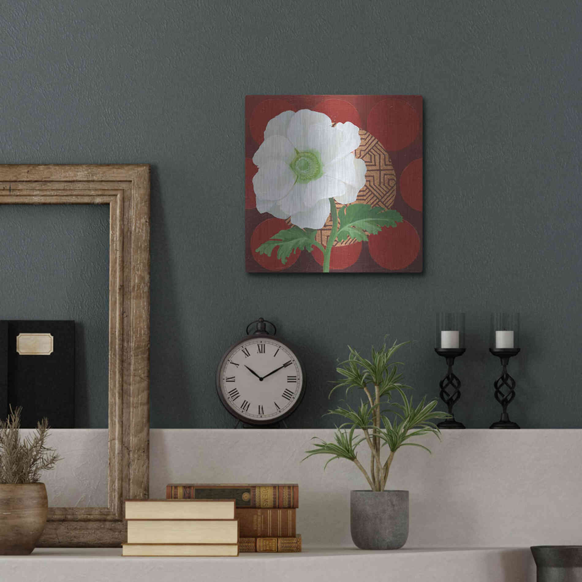 Luxe Metal Art 'Morning Anemone' by Kathrine Lovell, Metal Wall Art,12x12