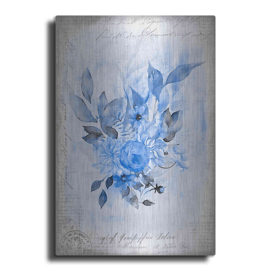 Luxe Metal Art 'Blue Flower Dream' by Andrea Haase, Metal Wall At