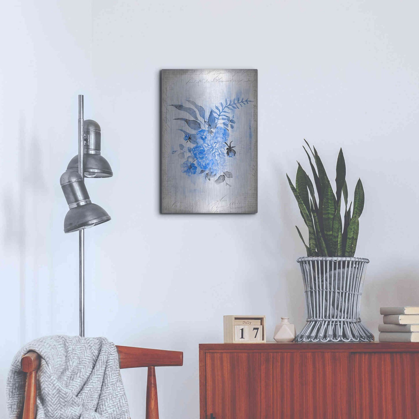 Luxe Metal Art 'Blue Spring' by Andrea Haase, Metal Wall At,16x24