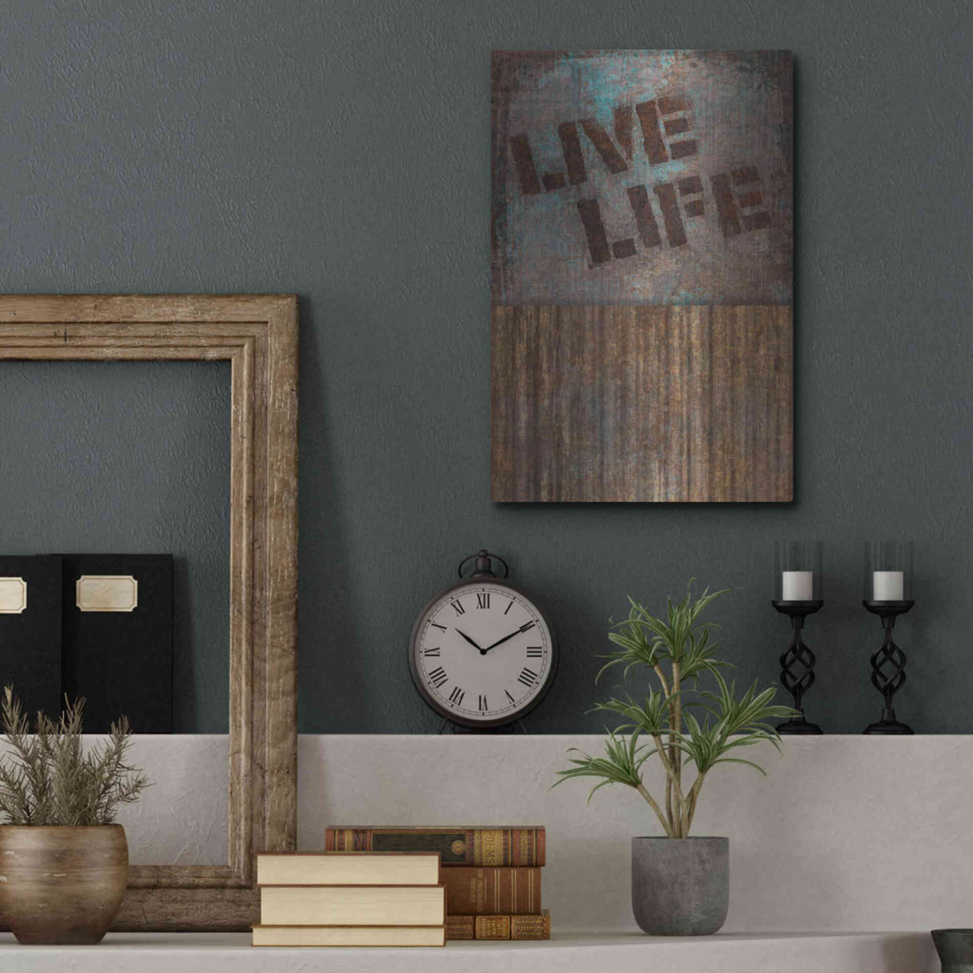 Luxe Metal Art 'Live Life' by Andrea Haase, Metal Wall At,12x16