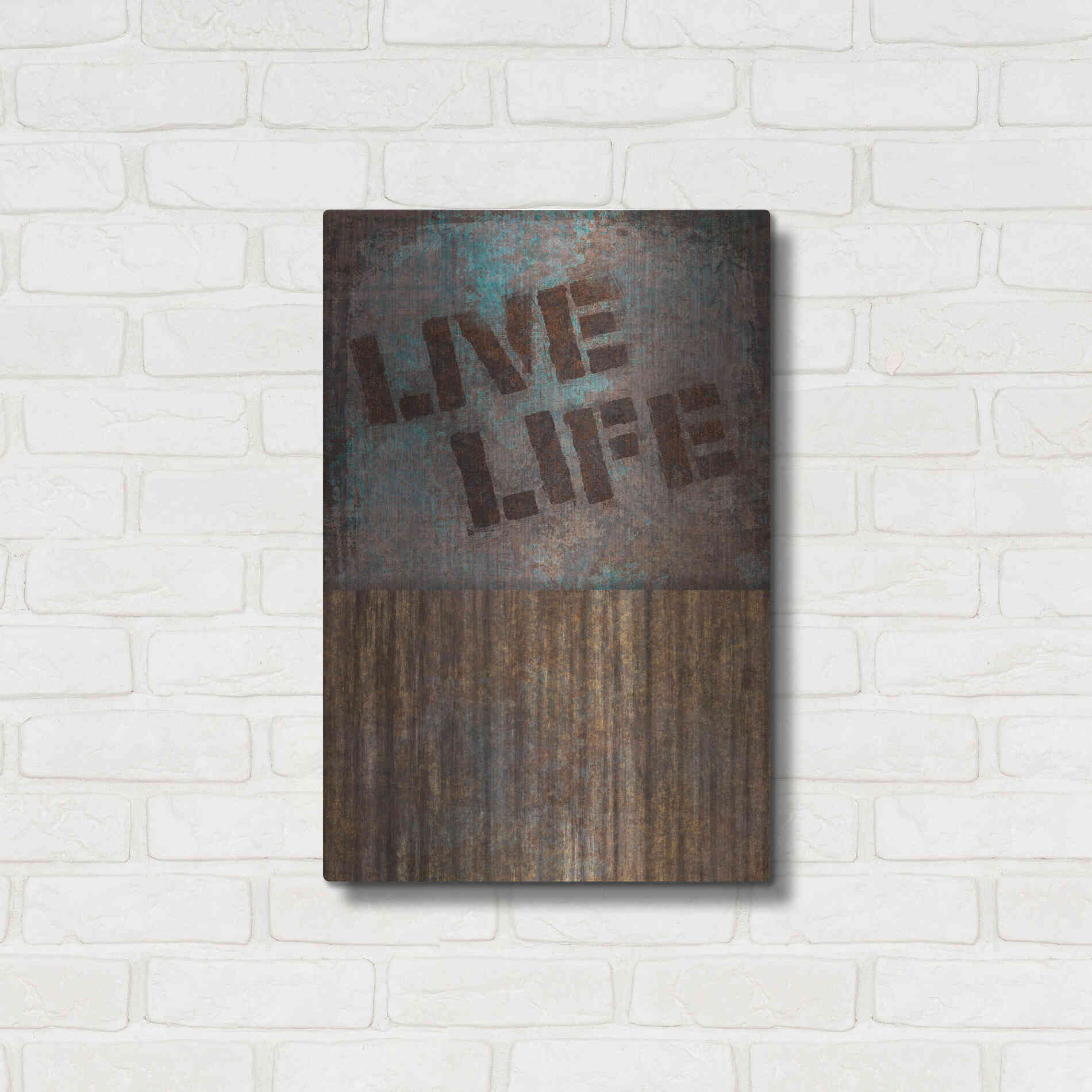 Luxe Metal Art 'Live Life' by Andrea Haase, Metal Wall At,16x24