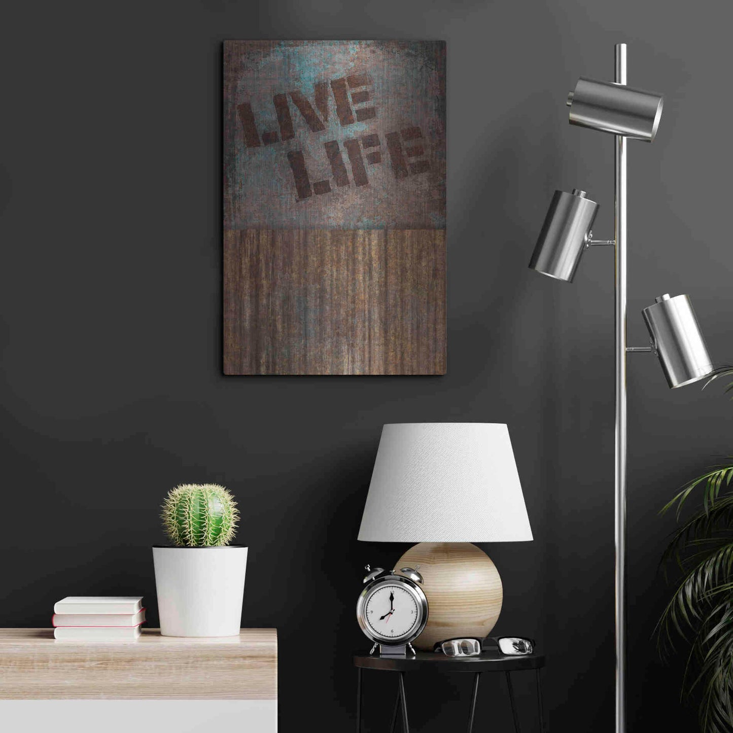 Luxe Metal Art 'Live Life' by Andrea Haase, Metal Wall At,16x24