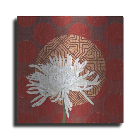 Luxe Metal Art 'Morning Chrysanthemum IV' by Kathrine Lovell, Metal Wall Art