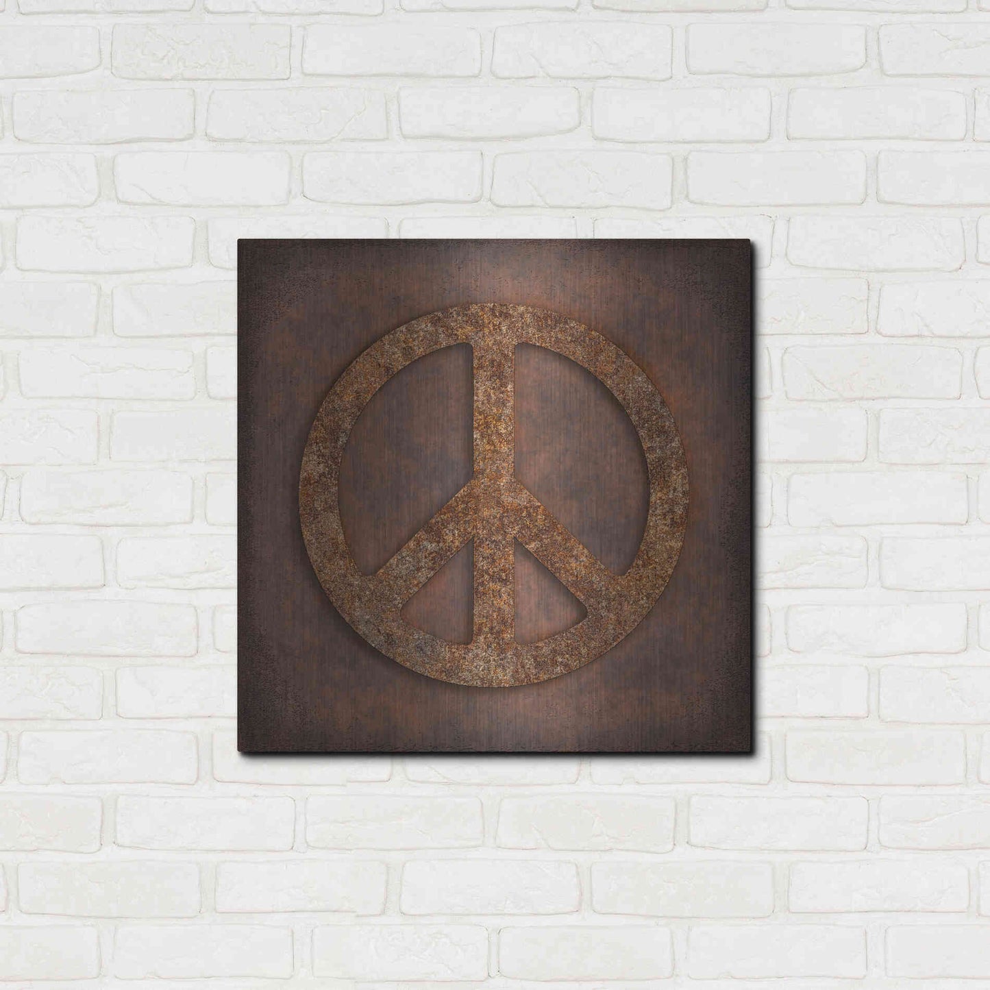 Luxe Metal Art 'Rusted Peace ' by Andrea Haase, Metal Wall At,24x24