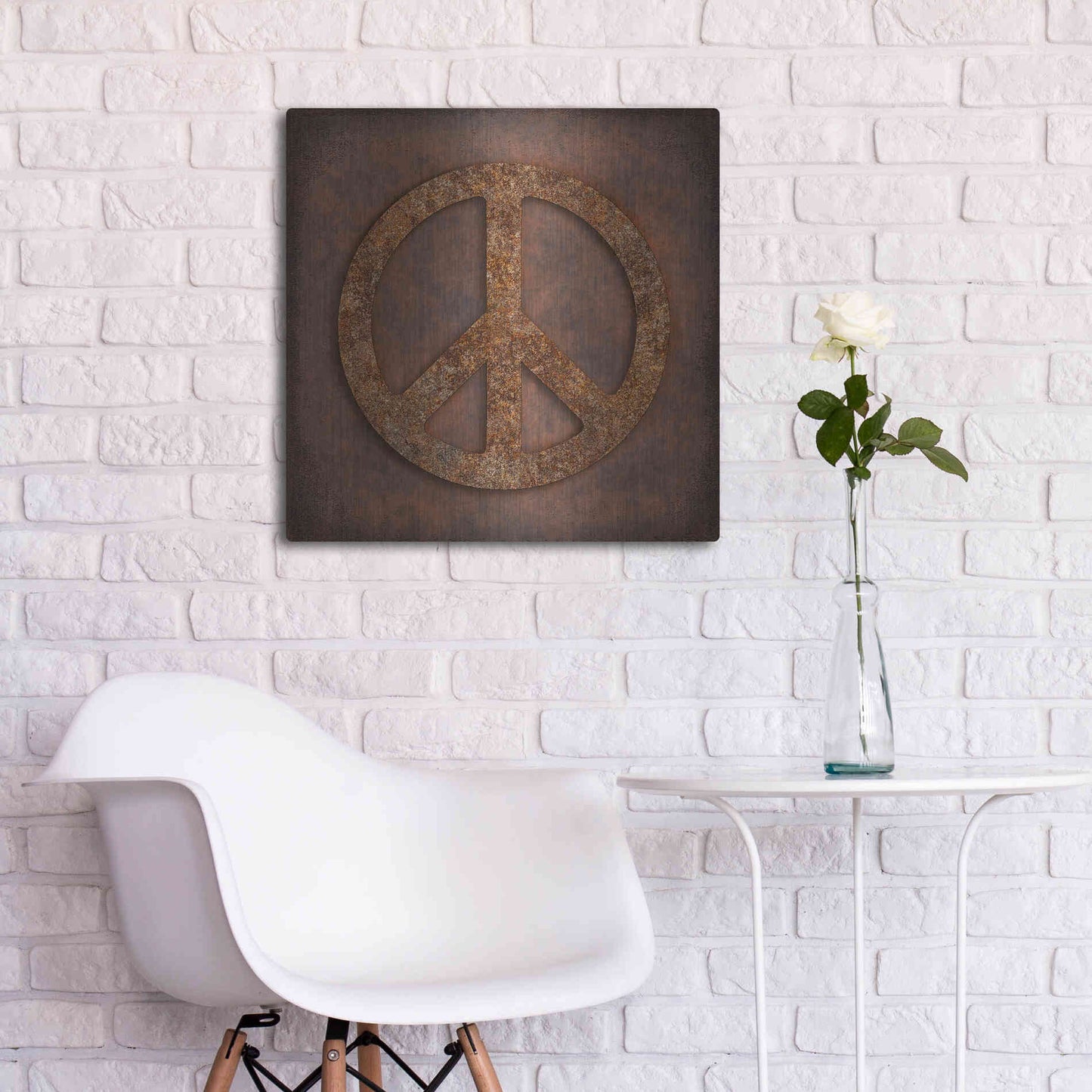 Luxe Metal Art 'Rusted Peace ' by Andrea Haase, Metal Wall At,24x24