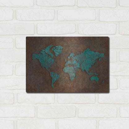 Luxe Metal Art 'Rusted World' by Andrea Haase, Metal Wall At,16x12