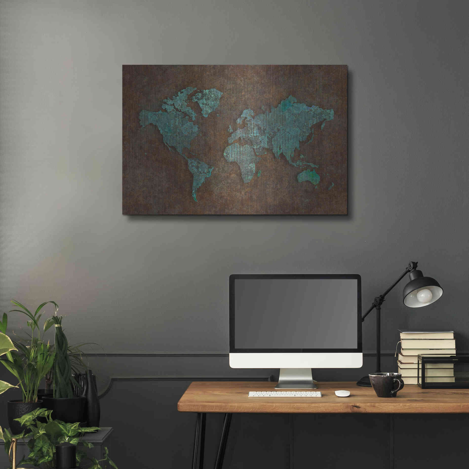 Luxe Metal Art 'Rusted World' by Andrea Haase, Metal Wall At,36x24