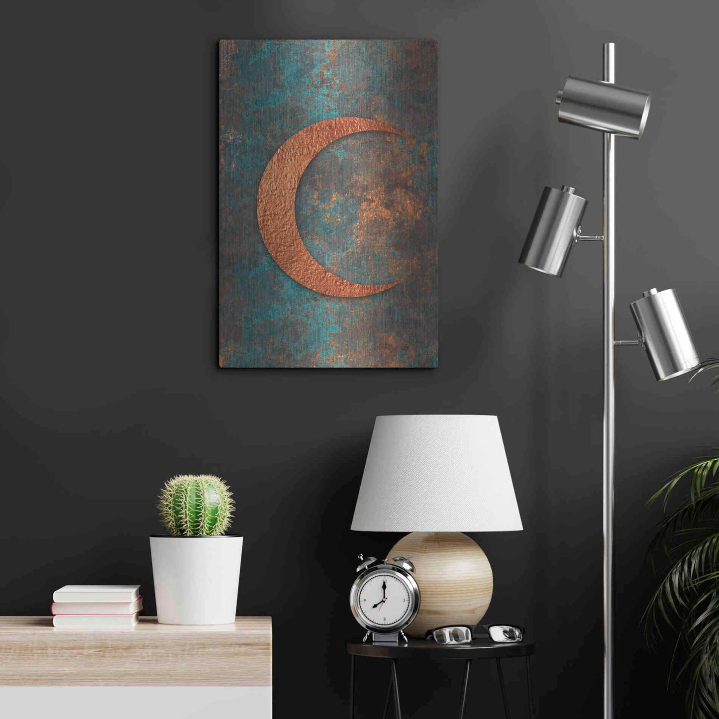 Luxe Metal Art 'Moon Symbiosis Of Rust And Copper' by Andrea Haase, Metal Wall At,16x24