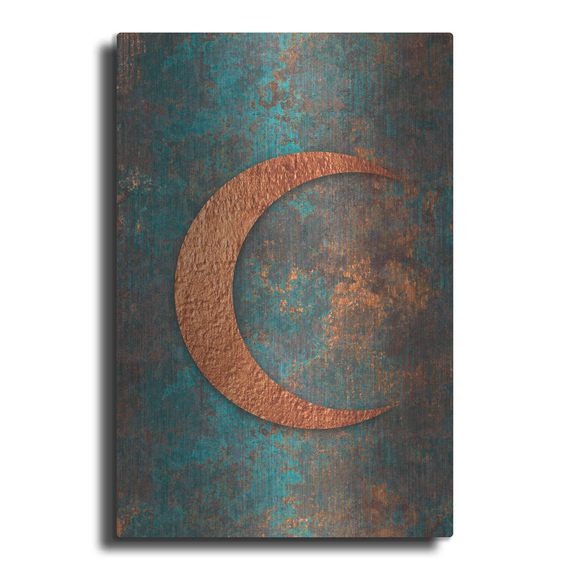 Luxe Metal Art 'Moon Symbiosis Of Rust And Copper' by Andrea Haase, Metal Wall At