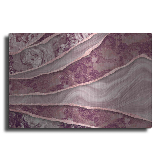 Luxe Metal Art 'Rose Quartz Marble And Stone' by Andrea Haase, Metal Wall At