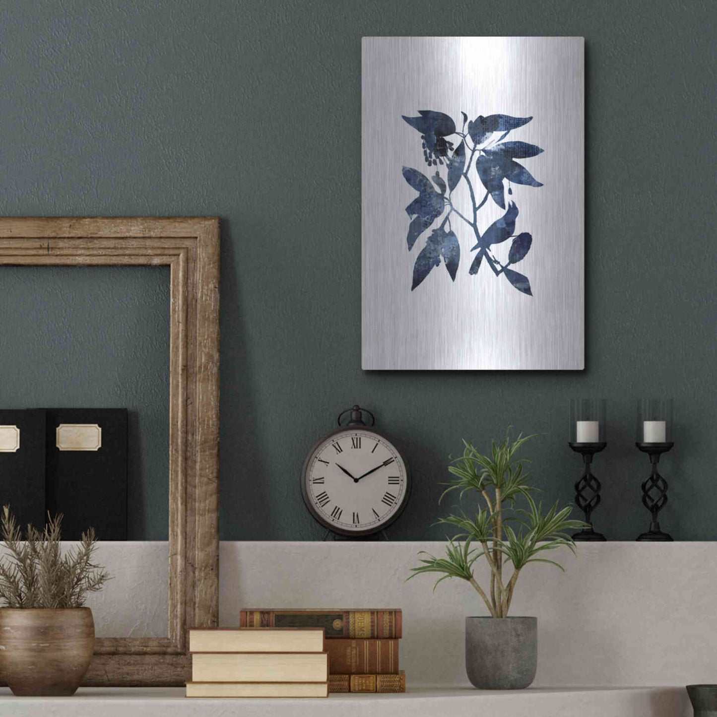 Luxe Metal Art 'Blue Night Bird' by Andrea Haase, Metal Wall At,12x16