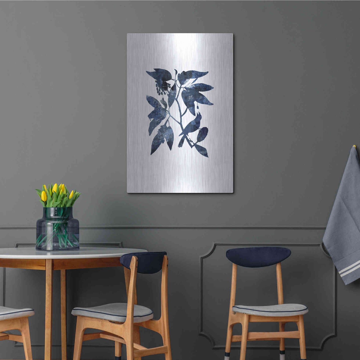 Luxe Metal Art 'Blue Night Bird' by Andrea Haase, Metal Wall At,24x36
