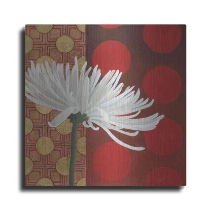 Luxe Metal Art 'Morning Chrysanthemum I' by Kathrine Lovell, Metal Wall Art