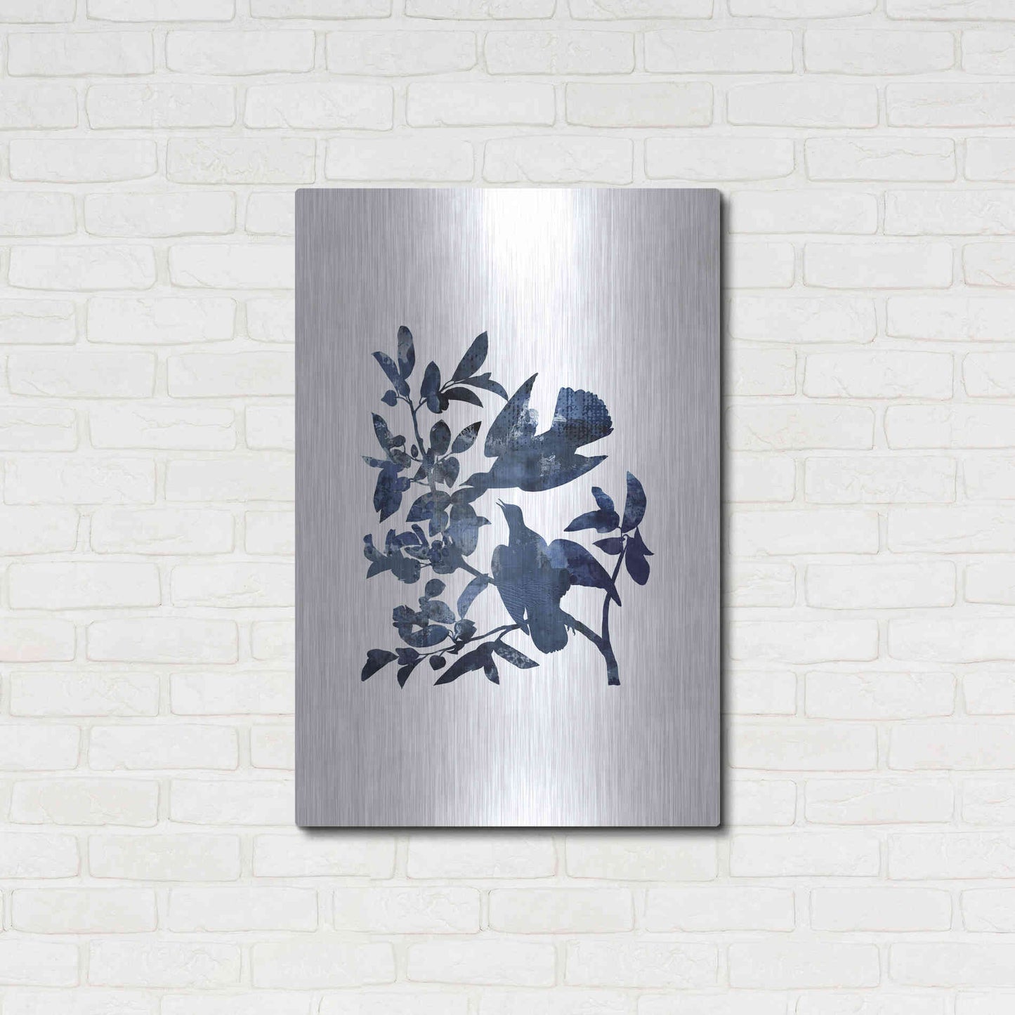 Luxe Metal Art 'Midnight Bluebirds' by Andrea Haase, Metal Wall At,24x36