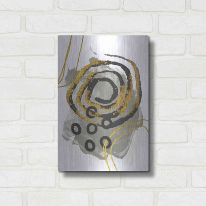 Luxe Metal Art 'Gold Meets Neutrals VI' by Andrea Haase, Metal Wall At,12x16