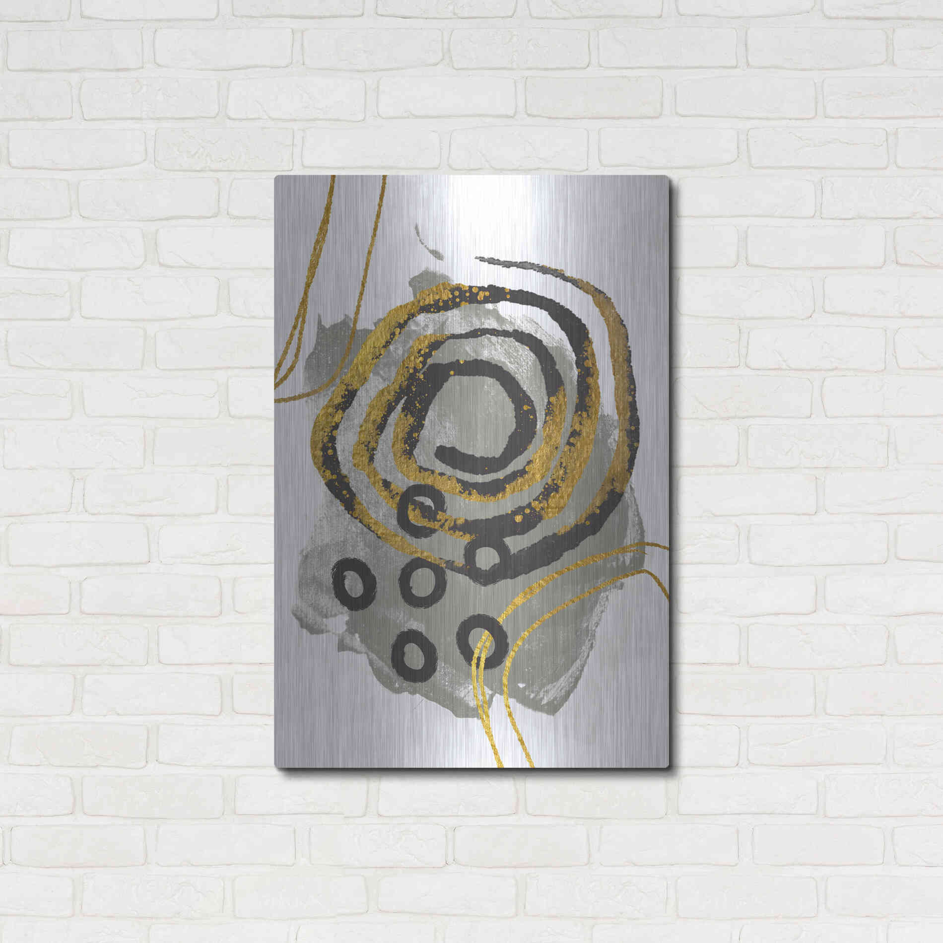 Luxe Metal Art 'Gold Meets Neutrals VI' by Andrea Haase, Metal Wall At,24x36