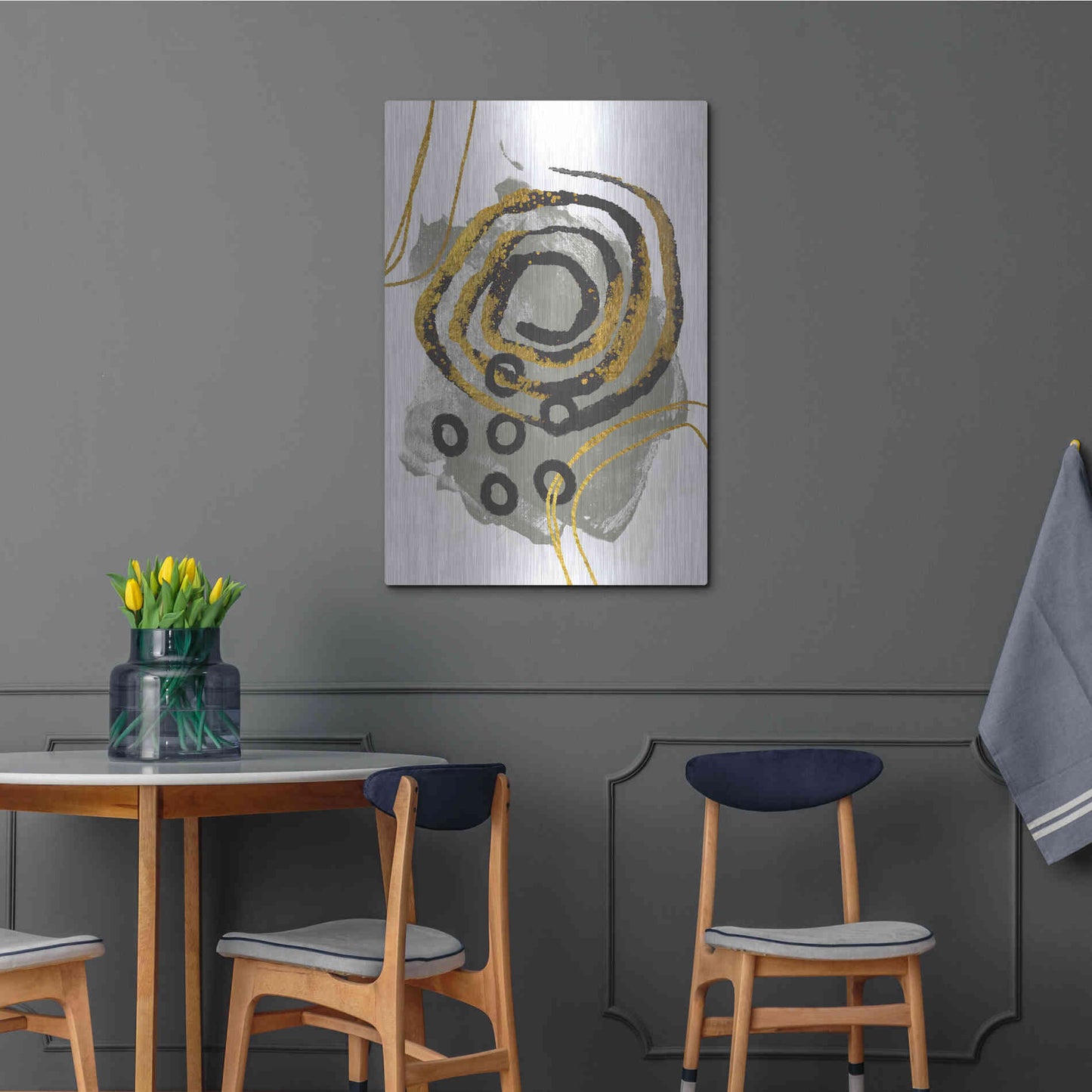 Luxe Metal Art 'Gold Meets Neutrals VI' by Andrea Haase, Metal Wall At,24x36