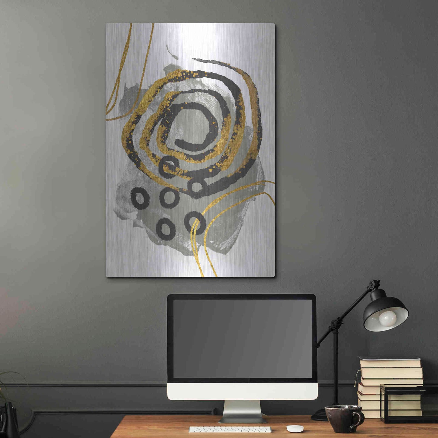 Luxe Metal Art 'Gold Meets Neutrals VI' by Andrea Haase, Metal Wall At,24x36