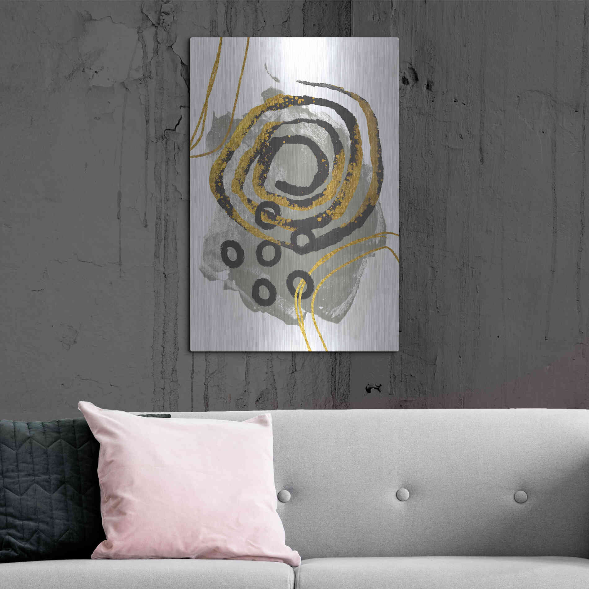 Luxe Metal Art 'Gold Meets Neutrals VI' by Andrea Haase, Metal Wall At,24x36