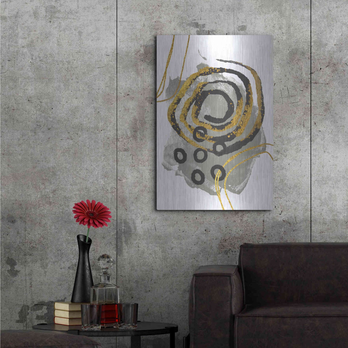 Luxe Metal Art 'Gold Meets Neutrals VI' by Andrea Haase, Metal Wall At,24x36