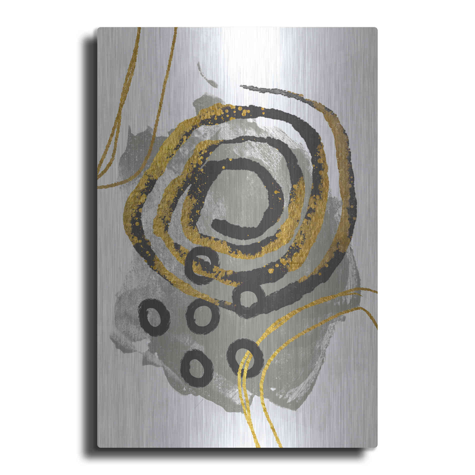 Luxe Metal Art 'Gold Meets Neutrals VI' by Andrea Haase, Metal Wall At