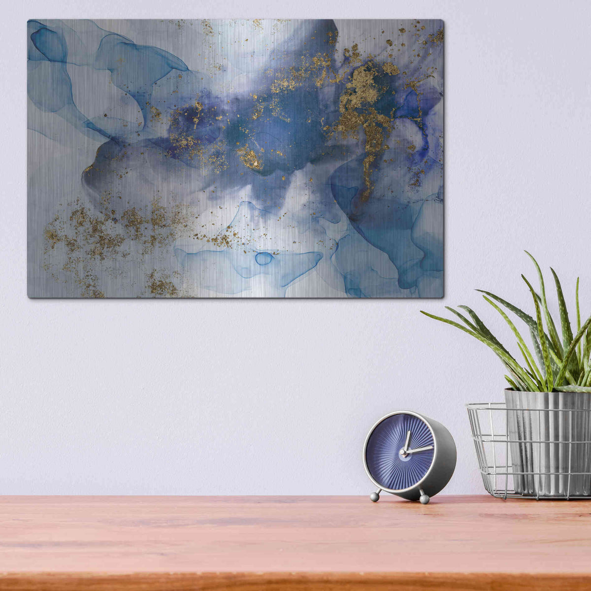 Luxe Metal Art 'Alcohol Ink Fantasy VI' by Andrea Haase Metal Wall Art,16x12
