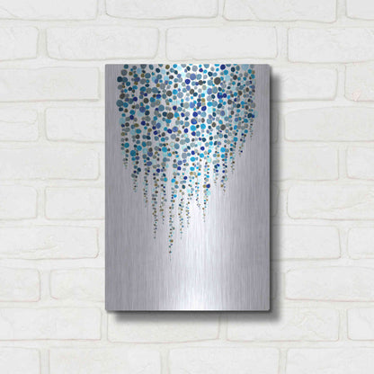 Luxe Metal Art 'Fancy Dots Blue' by Andrea Haase Metal Wall Art,12x16