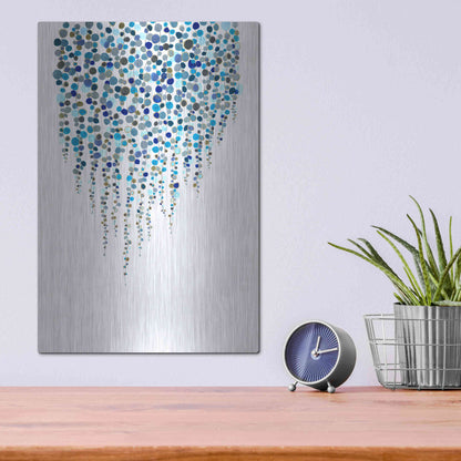 Luxe Metal Art 'Fancy Dots Blue' by Andrea Haase Metal Wall Art,12x16