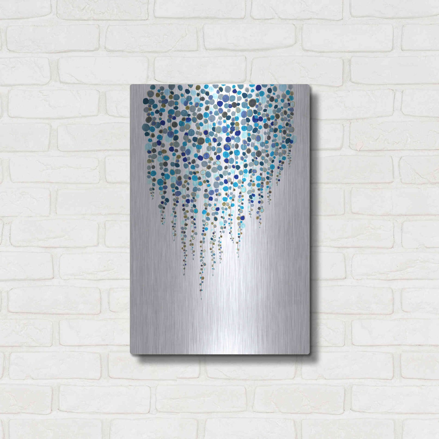 Luxe Metal Art 'Fancy Dots Blue' by Andrea Haase Metal Wall Art,16x24