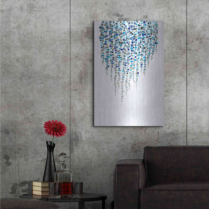 Luxe Metal Art 'Fancy Dots Blue' by Andrea Haase Metal Wall Art,24x36