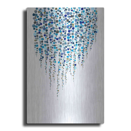 Luxe Metal Art 'Fancy Dots Blue' by Andrea Haase Metal Wall Art