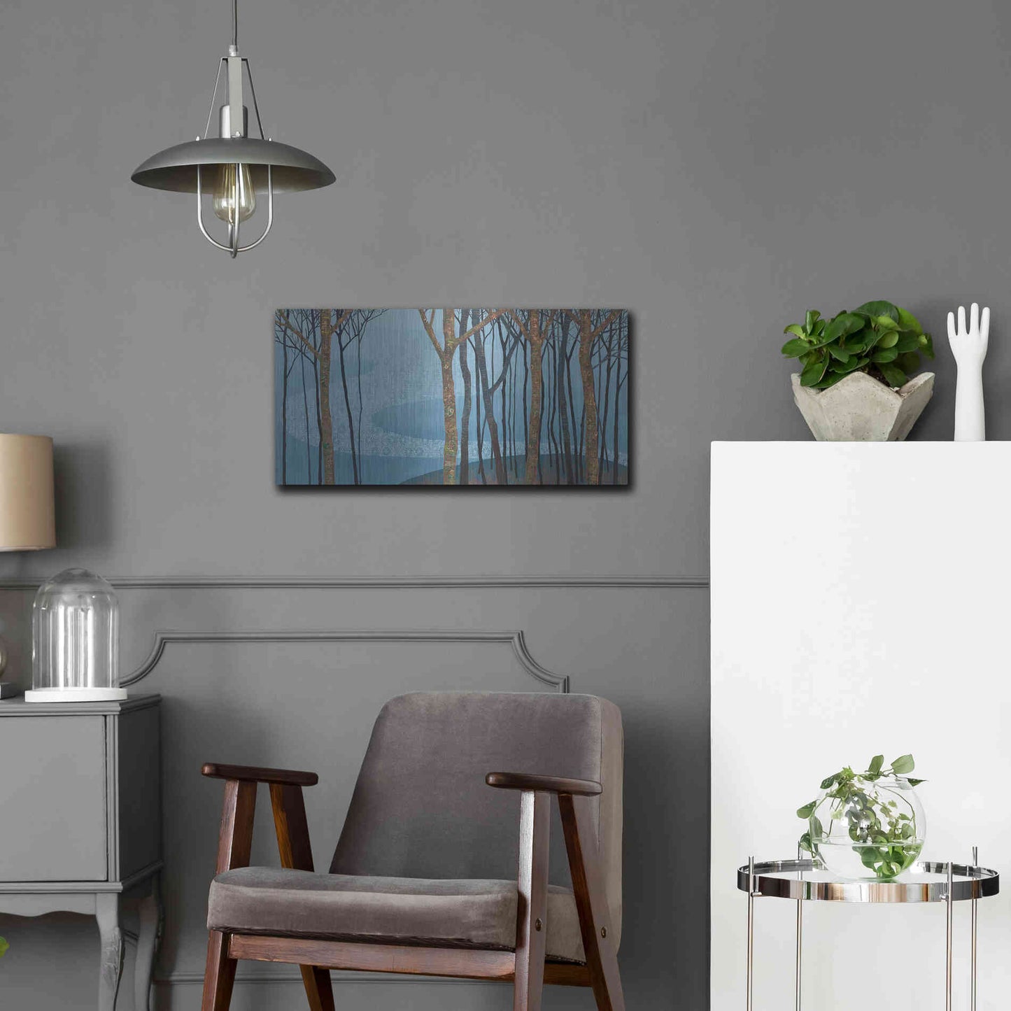 Luxe Metal Art 'Katonah II' by Kathrine Lovell, Metal Wall Art,24x12