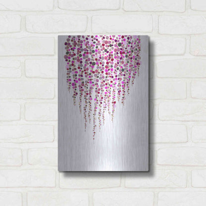 Luxe Metal Art 'Fancy Dots Pink' by Andrea Haase Metal Wall Art,12x16