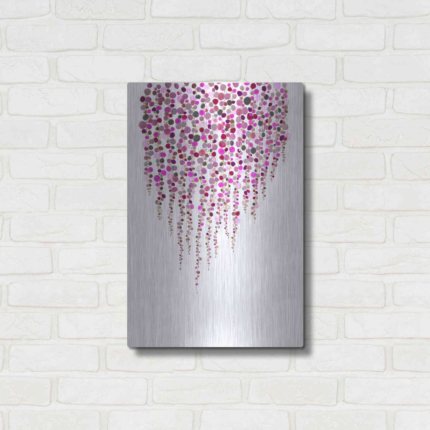 Luxe Metal Art 'Fancy Dots Pink' by Andrea Haase Metal Wall Art,16x24