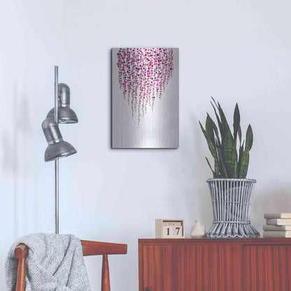 Luxe Metal Art 'Fancy Dots Pink' by Andrea Haase Metal Wall Art,16x24