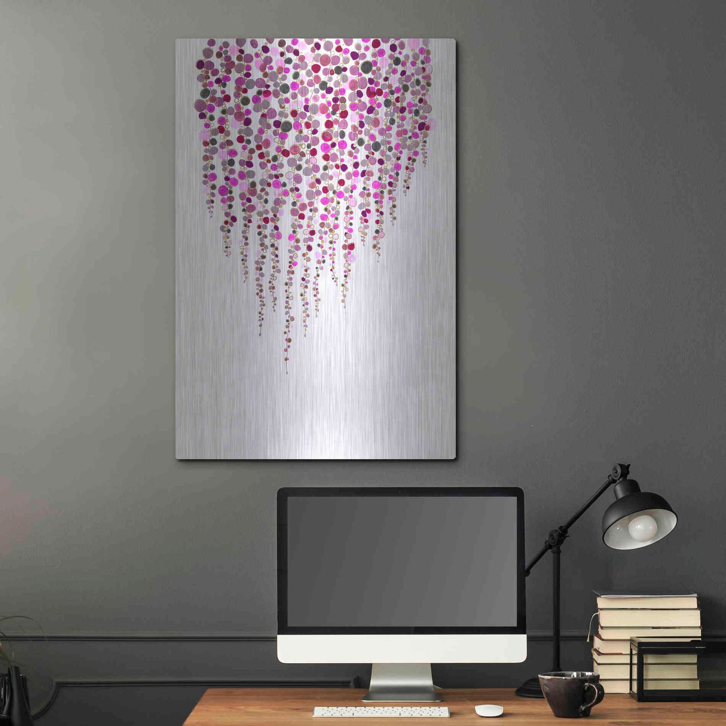 Luxe Metal Art 'Fancy Dots Pink' by Andrea Haase Metal Wall Art,24x36